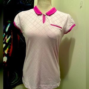 Adidas’s women’s golf shirt in two tone pink size small